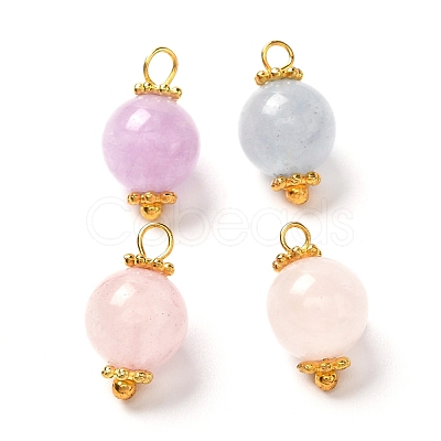 Natural Aquamarine & Rose Quartz & Amethyst Pendants X-PALLOY-JF00894-1