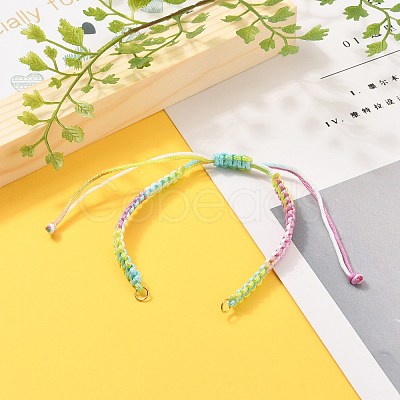 Adjustable Segment Dyed Polyester Thread Braided Beaded Bracelet Making AJEW-JB00790-03-1