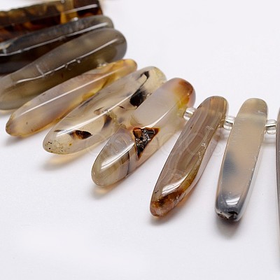 Natural Dendritic Agate Bead Strands G-A171-12-1