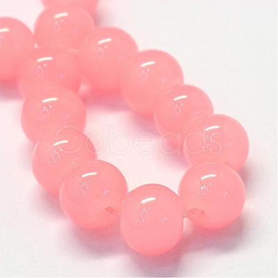 Baking Painted Imitation Jade Glass Round Bead Strands DGLA-Q021-6mm-03-1