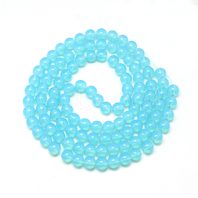 Baking Painted Glass Beads Strands X-DGLA-Q023-6mm-DB19-1