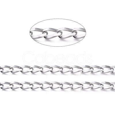 Tarnish Resistant 304 Stainless Steel Curb Chains CHS-P010-02P-1