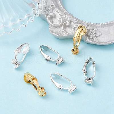 6Pcs 3 Colors Brass Clip-on Earring Converters Findings KK-YW0002-06-1