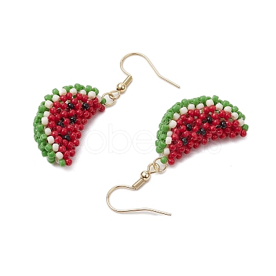 Glass Seed Beads Dangle Earrings EJEW-MZ00295-1