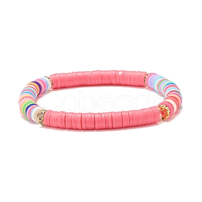 Handmade Polymer Clay Heishi Beads Stretch Bracelets Set BJEW-JB07516-1