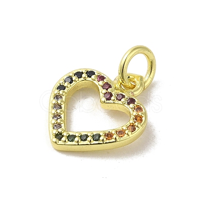 Real 18K Gold Plated Brass Pave Cubic Zirconia Pendants KK-M283-08B-02-1