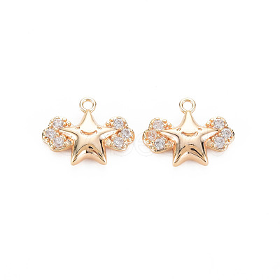 Brass Micro Pave Cubic Zirconia Charms KK-N232-279-1