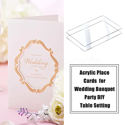 DICOSMETIC 120Pcs 2 Style Transparent Acrylic Blank Place Cards AJEW-DC0001-28-1