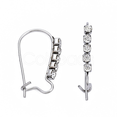 304 Stainless Steel Hoop Earrings Findings Kidney Ear Wires STAS-N092-138C-01-1