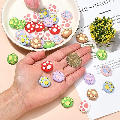 40Pcs Opaque Resin Cabochons RESI-CJ0002-61-1