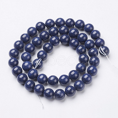 Natural Mashan Jade Round Beads Strands X-G-D263-8mm-XS09-1