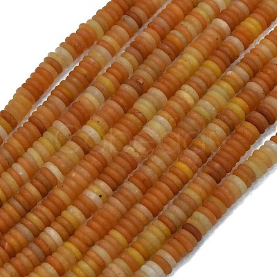 Frosted Natural Red Aventurine Beads Strands G-K389-C10-01-1