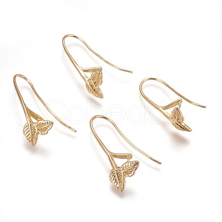 Brass Earring Hooks X-KK-R058-092G-1