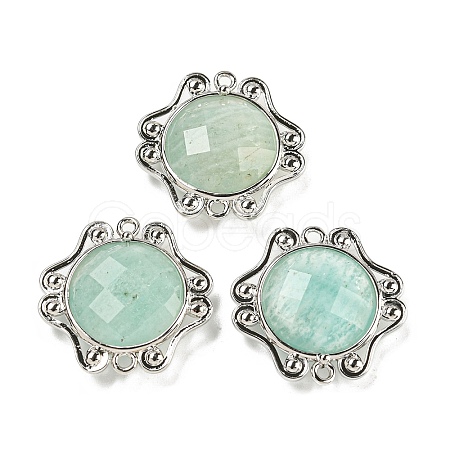 Natural Amazonite Faceted Connector Charms G-M431-09P-01-1