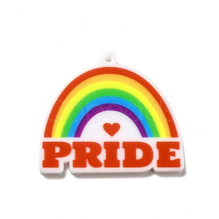Pride Style Printed Acrylic Rainbow Pendants SACR-B005-01E-1