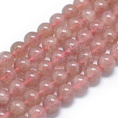 Natural Strawberry Quartz Beads G-E481-02-8mm-1