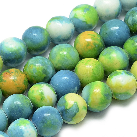 Synthetic Ocean White Jade Beads Strands X-G-S254-6mm-C04-1