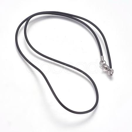 Rubber Cord Necklaces Making MAK-L023-01D-1