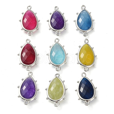 Dyed Natural Jade Connector Charms G-G012-05P-D-1