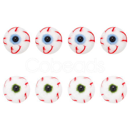 GOMAKERER 8Pcs 2 Colors Wool Felt Craft Bloodshot Eyeballs FIND-BC0004-34-1