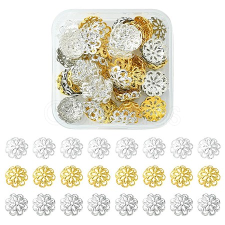 100Pcs 3 Style Iron Bead Caps IFIN-YW0001-77-1