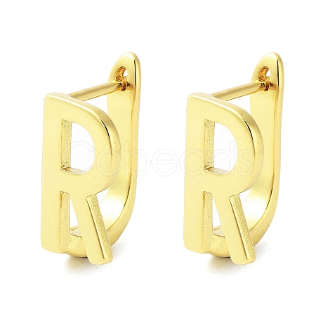 Brass Letter Stud Earrings for Women EJEW-A038-01R-G-1