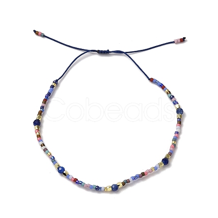 Miyuki Seed & Natural Kyanite Braided Bead Bracelets BJEW-C061-05-1