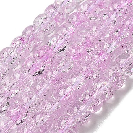 Transparent Spray Painting Crackle Glass Beads Strands GLAA-NH0001-05B-1