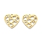 Ion Plating(IP) 201 Stainless Steel Pendants, Hollow, Heart, Real 18K Gold Plated, 23.5x25x1.5mm, Hole: 1.4mm