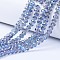 Electroplate Transparent Glass Beads Strands, Full Rainbow Plated, Faceted, Rondelle, Cornflower Blue, 6x5mm, Hole: 1mm, about 85~88pcs/strand, 16.1~16.5 inch(41~42cm)