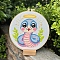 DIY Snake Pattern Embroidery Kits, Including Printed Cotton Fabric, Embroidery Thread & Needles, Plastic Embroidery Hoop, Light Sky Blue, 20x20mm