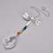 Crystal Ceiling Fan Pull Chains Chakra Hanging Pendants Prism, with Cable Chains, Dragonfly, Colorful, 322mm