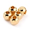 Brass Spacer Beads, Long-Lasting Plated, Faceted Round, Real 24K Gold Plated, 4~4.8x4mm, Hole: 1.6mm