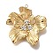 Ion Plating(IP) 304 Stainless Steel Crystal Rhinestone Pendants, Flower, Real 18K Gold Plated, 24.5x24x4mm, Hole: 1.2mm