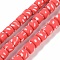 Handmade Polymer Clay Beads Strand, Column, Red, 6~7.5x5.5~7mm, Hole: 1.7~2.3mm, about 54~65pcs/strand, 15.83~16.69''(40.2~42.4cm)