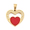 304 Stainless Steel Pendant, with Rhinestone and Enamel, Golden, Heart, 21x21.5x2mm, Hole: 6x4mm