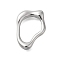 304 Stainless Steel Linking Rings, Irregular Oval Link, Stainless Steel Color, 24x17.5x4mm