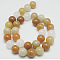 Natural Topaz Jade Beads Strands, Round, Goldenrod, 4mm, hole: 1mm, about 95pcs/strand, 15.3 inch