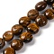 Natural Tiger Eye Beads Strands, Flat Round, 7.5~8x4.5~5mm, Hole: 1.2mm, about 50~51pcs/strand, 14.57~15.35 inch(37~39cm)