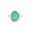 Natural Turquoise Connector Charms, Nuggets Link, with  Cubic Zirconia & Golden Metal Finding, Faceted, 19x17x5mm