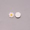 Opaque Resin Cabochons, Sunflower, White, 13.5x4mm