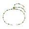 304 Stainless Steel Enamel Dapped Chains Slider Bracelets Making, Lime Green, 10.24~10.63 inch(26~27cm), Hole: 2.8mm