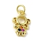 Brass Micro Pave Cubic Zirconia Charms, Real 18K Gold Plated, Girl Charms, Colorful, 14.5x9.5x2.5mm, Hole: 3mm