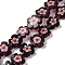 Handmade Millefiori Lampwork Beads Strands, Flower, Coconut Brown, 13x13x3.5mm, Hole: 0.6mm, about 28pcs/strand, 13.58''(34.5cm)