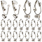 SUNNYCLUE 40Pcs Brass Clip-on Earring Converters Findings, for Non-Pierced Ears, Platinum, 19x6x9mm, Hole: 1mm