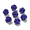 Synthetic Coral Carved Beads, Dyed, Flower, Dark Blue, 8.5x8.5x8mm, Hole: 1.2mm