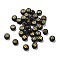 Plating Opaque Acrylic Beads, Golden Metal Enlaced, Flat Round with Letter, Letter W, 7x3.5mm, Hole: 1.2mm, about 3846pcs/500g