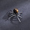 Natural Tiger Eye Halloween Home Party Decorations, Spider, 40x47mm