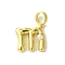 Rack Plating Brass with ABS Plastic Pearl European Dangle Charms, Large Hole Pendants, Long-Lasting Plated, Lead Free & Cadmium Free, Real 18K Gold Plated, Letter M, 21mm long, hole: 5mm, pendant: 13x15x5mm