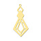 201 Stainless Steel Pendants, Laser Cut, PVD Vacuum Plating, Rhombus, Golden, 40.5x18x1mm, Hole: 1.6mm